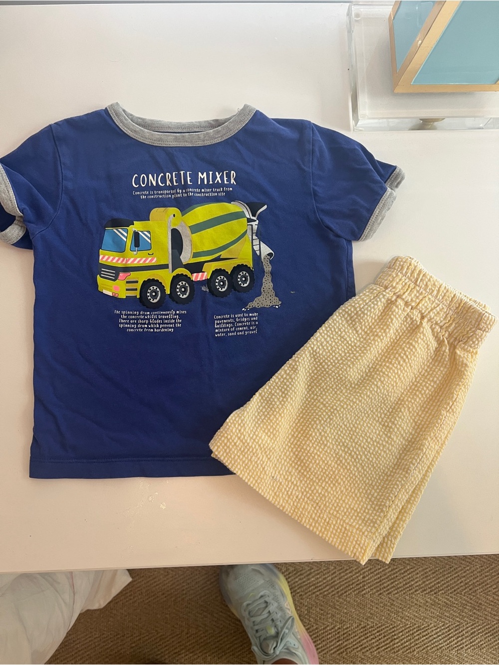 Mini Boden Navy Blue Concrete Mixer Graphic Tee